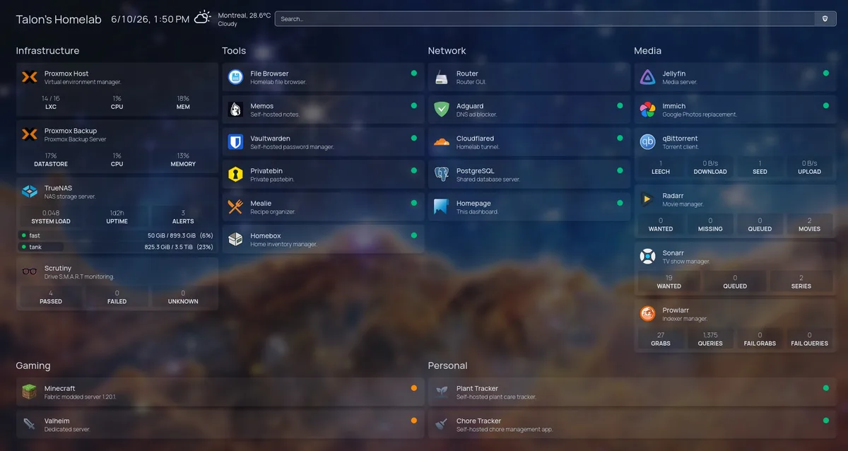 Screenshot of Self-Hosted Homelab